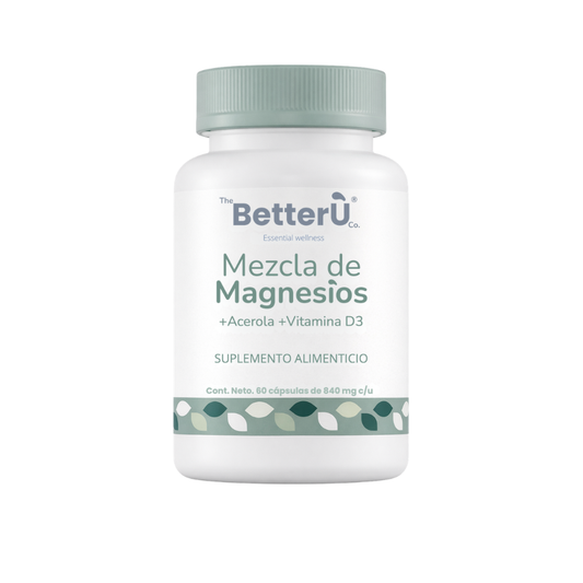 Better U | Magnesio Complex (Mezcla de Magnesios + Acerola + Vitamina D3)
