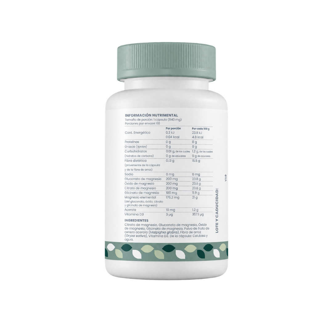 Better U | Magnesio Complex (Mezcla de Magnesios + Acerola + Vitamina D3)