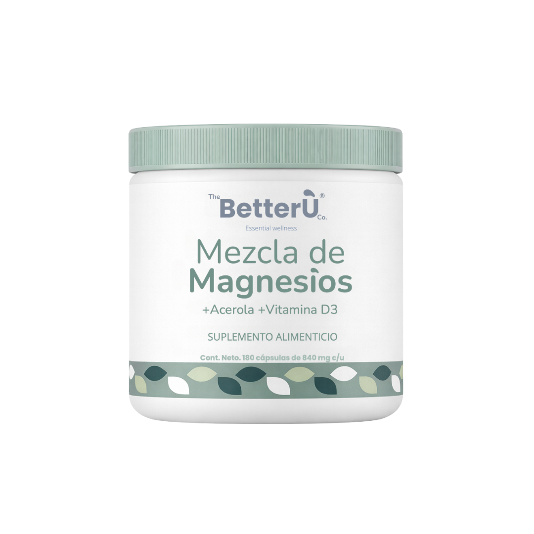 Better U | Magnesio Complex (Mezcla de Magnesios + Acerola + Vitamina D3)