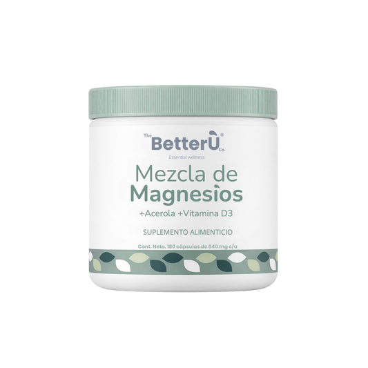 Better U | Magnesio Complex (Mezcla de Magnesios + Acerola + Vitamina D3)