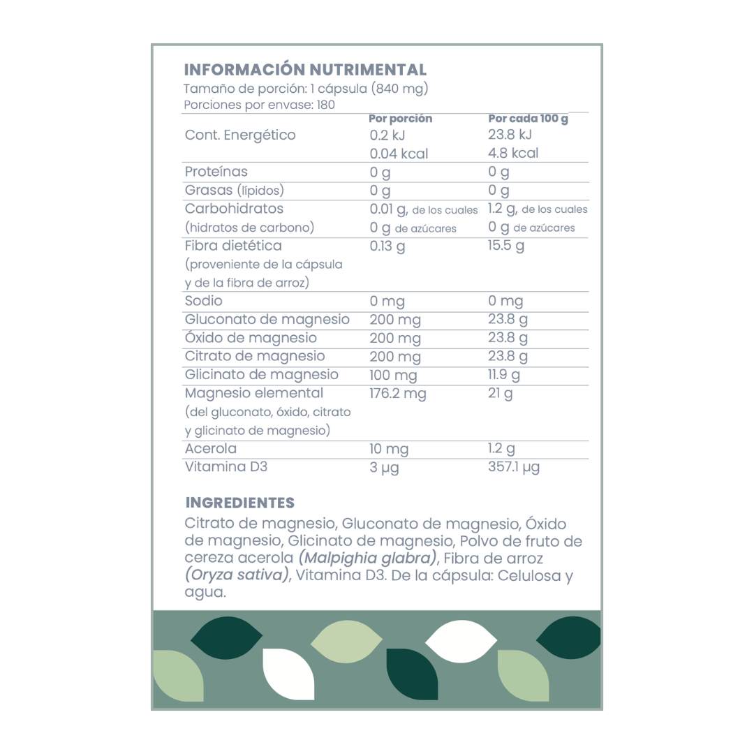 Better U | Magnesio Complex (Mezcla de Magnesios + Acerola + Vitamina D3)